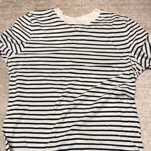 Zara Black and Cream Striped Top